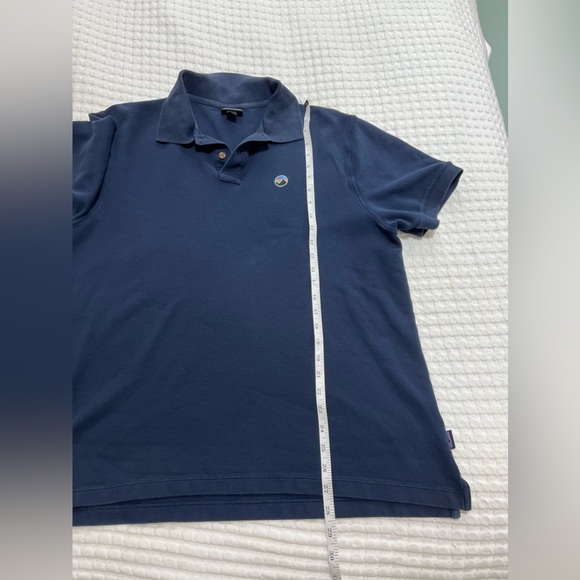 Patagonia Men’s Dark Blue Size L Organic Cotton Short Sleeve Polo T-Shirt - Picture 12 of 12